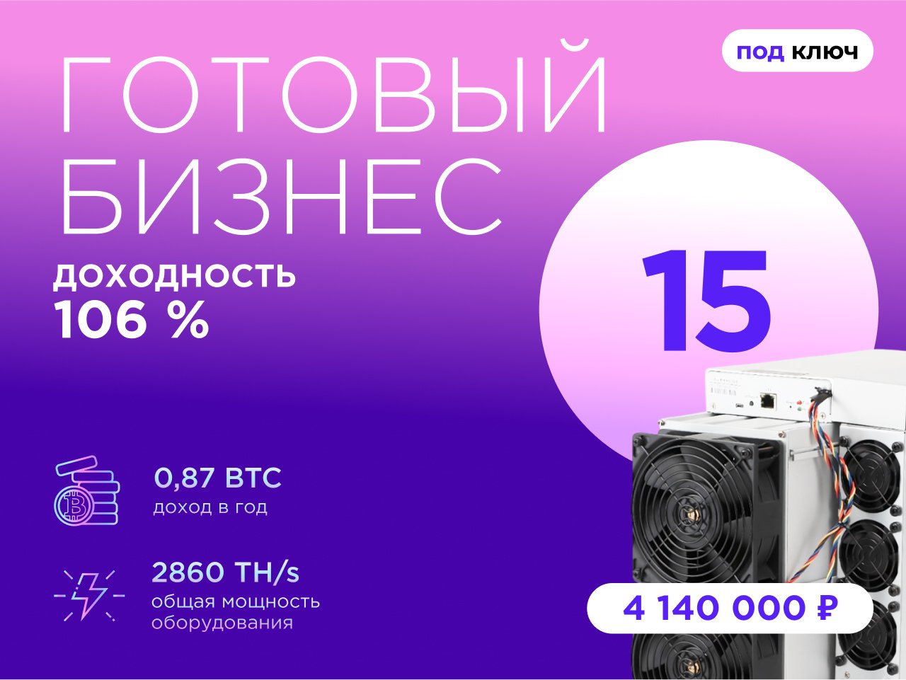 Готовый бизнес. 15 устройств 
