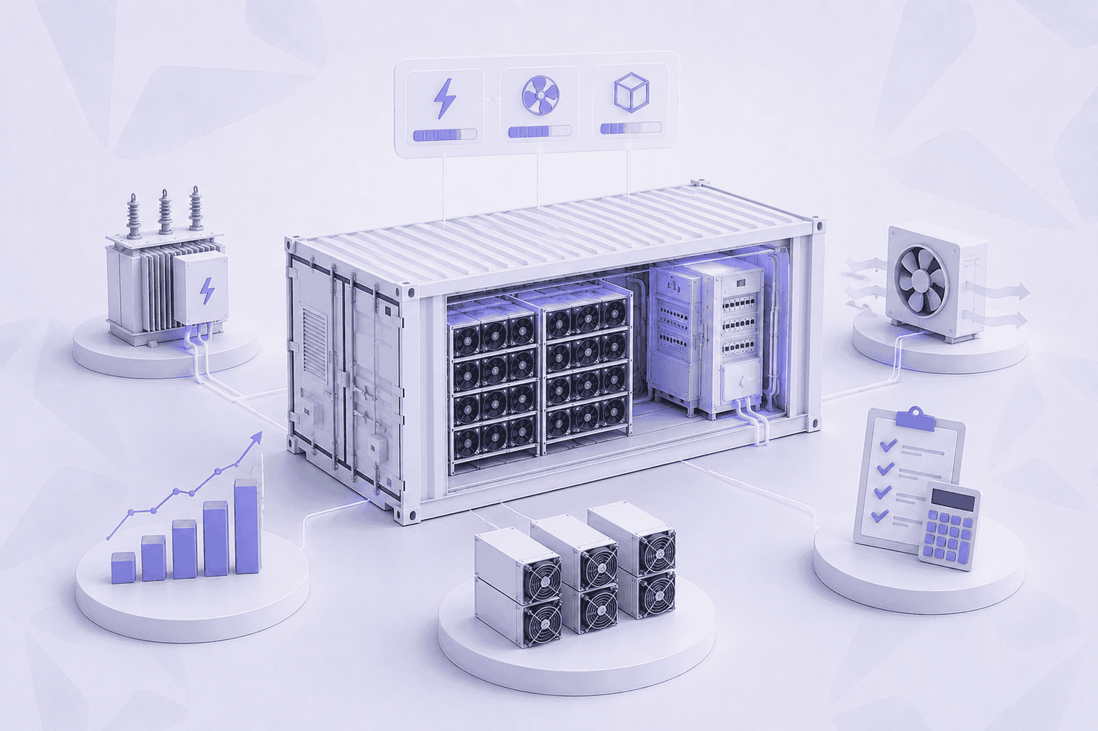 Как рассчитать мощность и вместимость контейнера для ASIC-майнеров